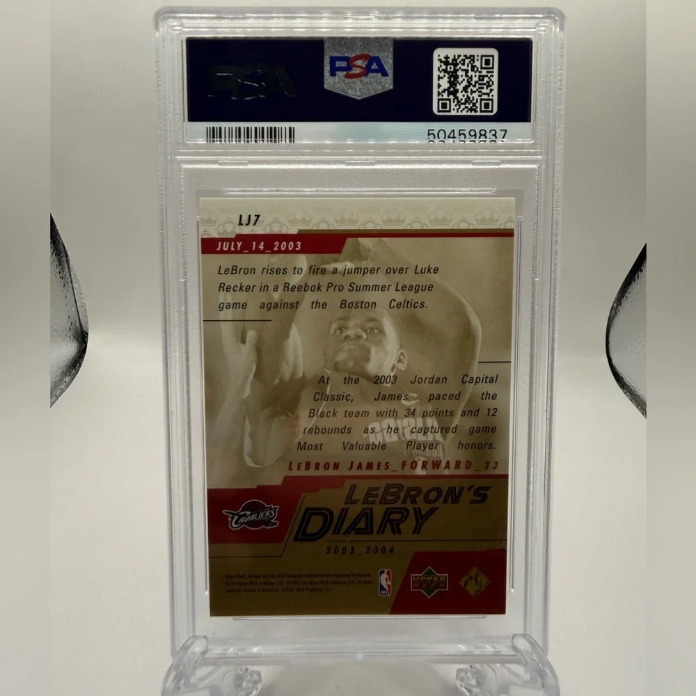 2003 Upper Deck LeBron's Diary Lebron James #LJ7 Basketball PSA 9 Mint